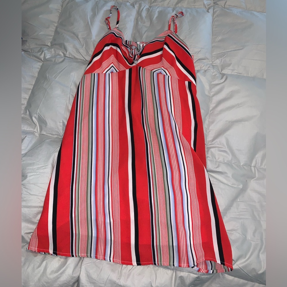 Francesca’s Red Multicolor Sun Dress
